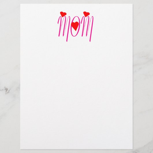 ママと赤いハート文房具紙 (正面)