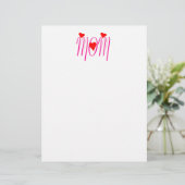 ママと赤いハート文房具紙 (スタンド正面)