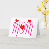 ママと赤いハート カード (黄色い花)