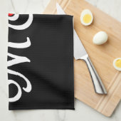 ママと赤いハート キッチンタオル (四つ折り)