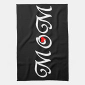 ママと赤いハート キッチンタオル (縦)