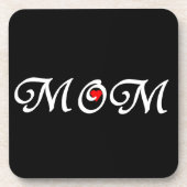 ママと赤いハート コースター (正面)