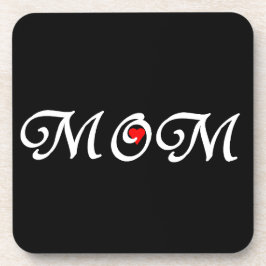 ママと赤いハート コースター