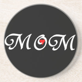 ママと赤いハート コースター