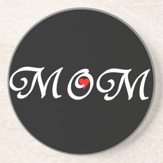 ママと赤いハート コースター (正面)