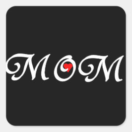 ママと赤いハート スクエアシール