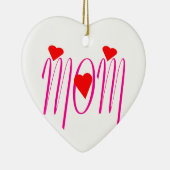 ママと赤いハート セラミックオーナメント (右)