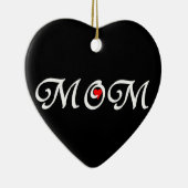 ママと赤いハート セラミックオーナメント (右)