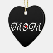 ママと赤いハート セラミックオーナメント (左)