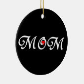 ママと赤いハート セラミックオーナメント (右)