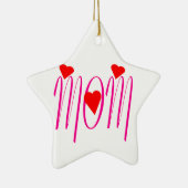 ママと赤いハート セラミックオーナメント (右)