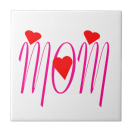 ママと赤いハート タイル