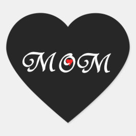 ママと赤いハート ハートシール