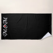 ママと赤いハート ビーチタオル (正面)