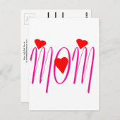 ママと赤いハート ポストカード (正面/裏面)