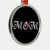 ママと赤いハート メタルオーナメント (右)