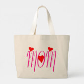 ママと赤いハート ラージトートバッグ (裏面)