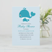 ママと赤ちゃんクジラのベイビーシャワー招待状 招待状 (スタンド正面)