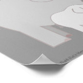 ママと赤ちゃんゾウのグレー ポスター (角)