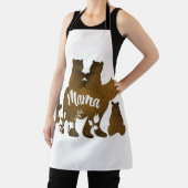 ママと4つの子供のプレゼントの母の子とクマ エプロン (インサイチュ)