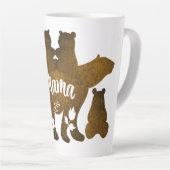 ママと4つの子供のプレゼントの母の子とクマ カフェラテマグ (右アングル)