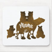 ママと4つの子供のプレゼントの母の子とクマ マウスパッド (正面)