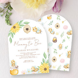 ママにかわいい水彩（昆虫）マルハナバチ赤ちゃんシャワー 招待状