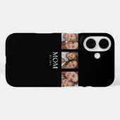 ママになった年 ブラック モダン スクリプト 3枚 写真入り Case-Mate iPhoneケース (裏面 (横))