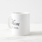 ママになった記念に贈るプレゼント 名前入りEst コーヒーマグカップ (正面左)