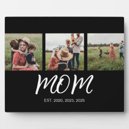 ママになった記念のエレガントなスクリプト ブラック 3枚の写真 フォトプラーク