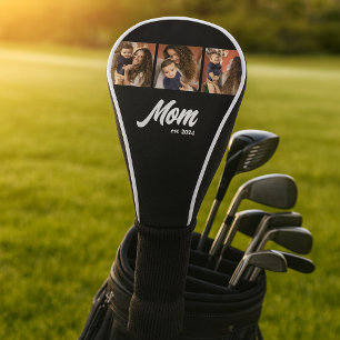 ママになった記念のモダンブラックフォト ゴルフヘッドカバー