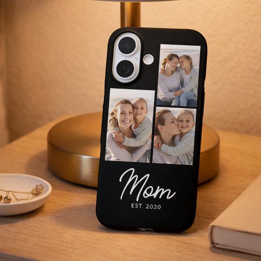 ママになった記念スクリプト ブラック 3 枚の写真 Case-Mate iPhoneケース