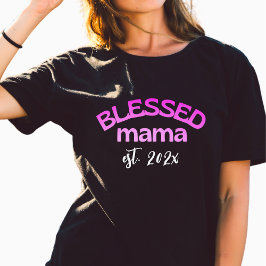 ママになってくれてありがとう 年代 グラデーション ピンク Tシャツ