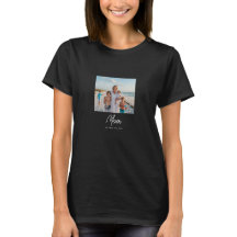 ママになりましたスクリプト写真Tシャツ