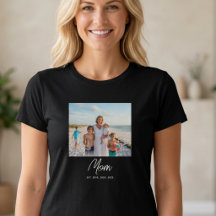 ママになりましたスクリプト写真Tシャツ