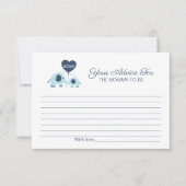 ママになるあなたへのアドバイス 青い象のベビーシャワー 招待状 (正面)