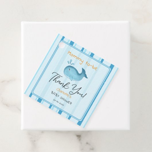 ママになるための可愛いクジラのベビーシャワー フェイバータグ (インサイチュ)