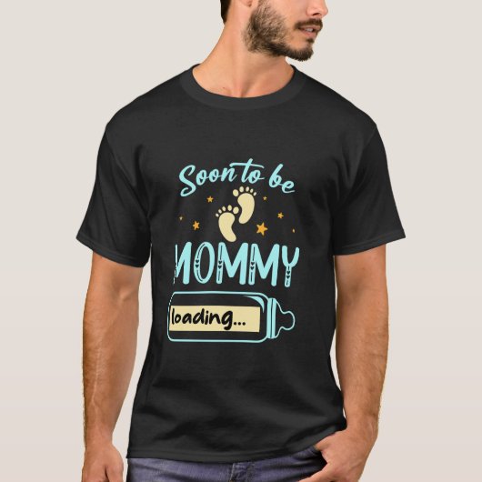 ママになるのももうすぐ！妊婦さんおめでとうTシャツ Tシャツ (正面)