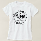 ママになるまでの物語 妊娠発表 ウーマン Tシャツ (デザイン正面)