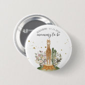 ママになるアルパカの野生の森の動物 缶バッジ (正面&裏面)