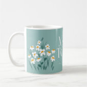 ママになるデイジーフローラベビーシャワー新生児ギフトc コーヒーマグカップ (左)