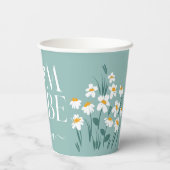 ママになるデイジーフローラベビーシャワー新生児 紙コップ (裏面)