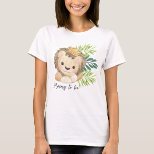ママになるベビーライオン王サファリ動物 Tシャツ
