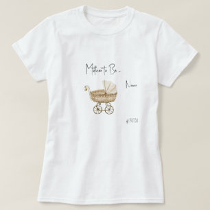 ママになる人へのヴィンテージ・ボヘミアンスタイルのベビーシャワーのTシャツ  Tシャツ