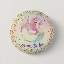 ママになる人向けの人魚の赤ちゃんシャワー 缶バッジ