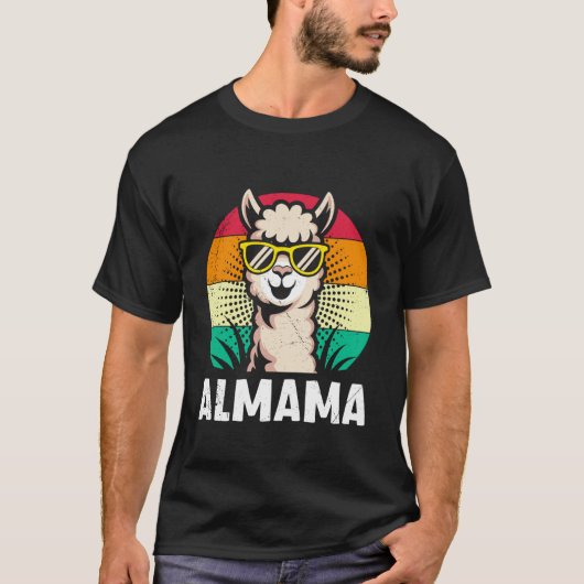 ママになる人 LAMAMA ALMAMA 面白い妊婦さん Tシャツ (正面)