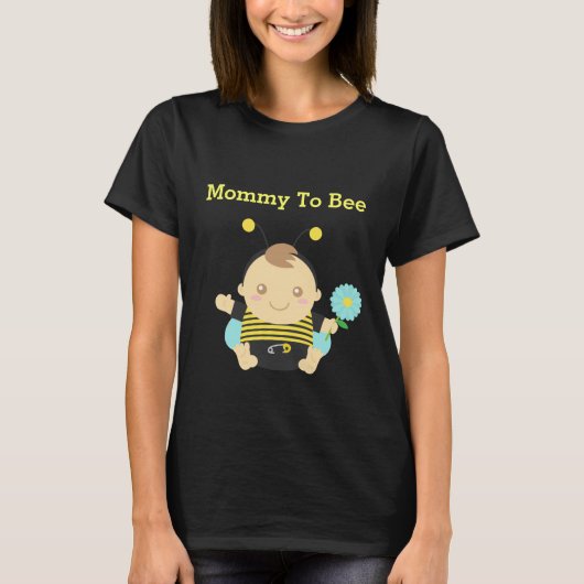 ママになる幸せな赤ちゃん男の子 Tシャツ (正面)