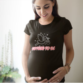 ママになる幸せ コウノトリ 妊娠発表  Tシャツ