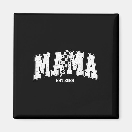 ママになる2026年妊娠発表 ライトニングボルト マグネット (正面)