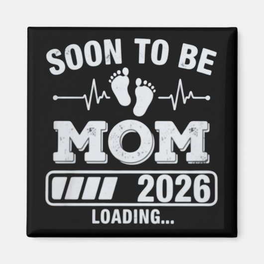 ママになる2026 ローディング中 妊娠発表 マグネット (正面)